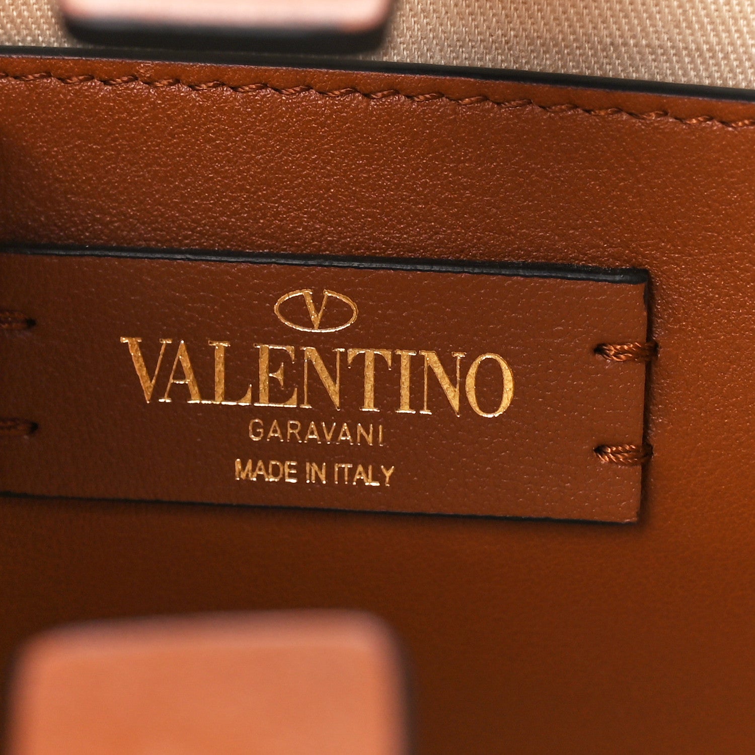 Valentino Garavani Raffia Calfskin Small Vlogo Signature Tote Natural Saddle Brown 6 of 9