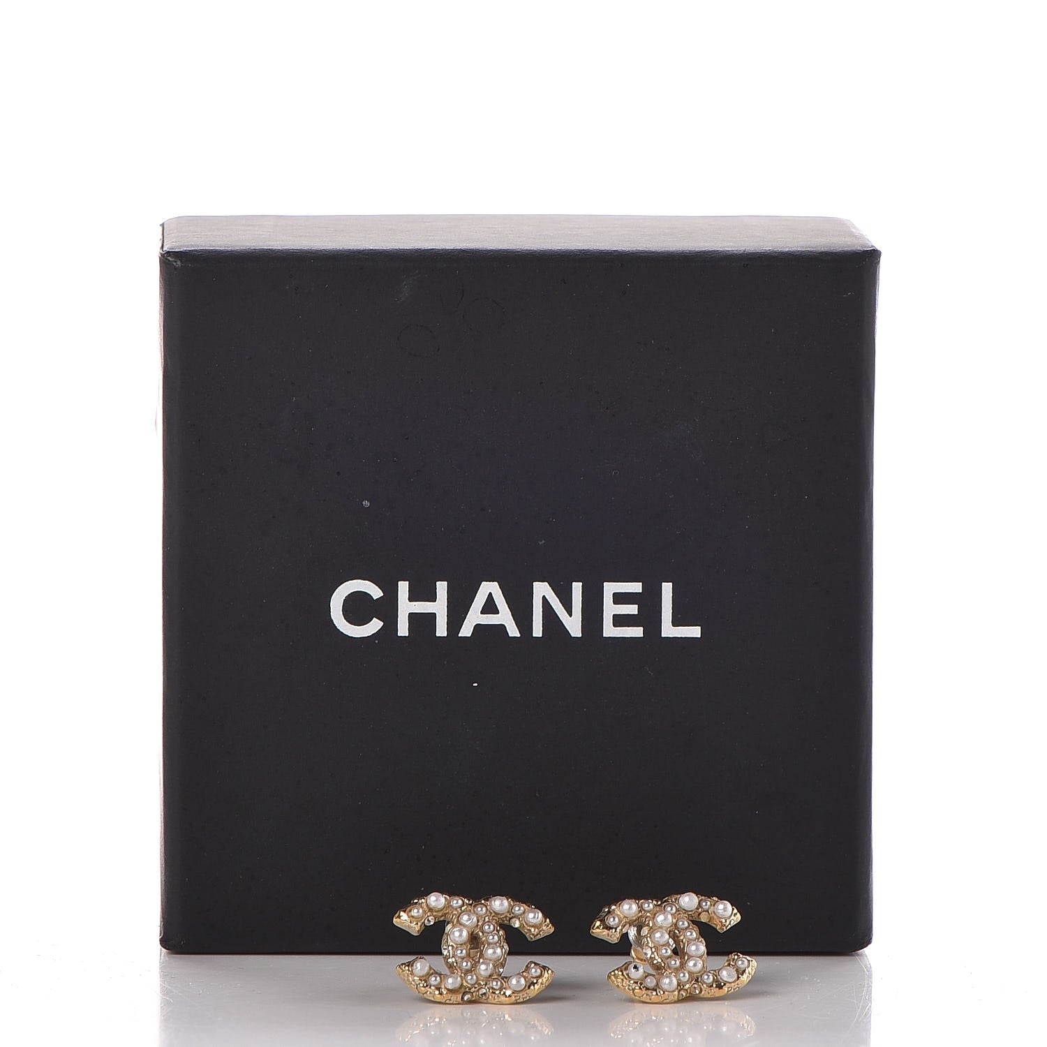 Chanel Metal Pearl CC Earrings Gold 4 of 5