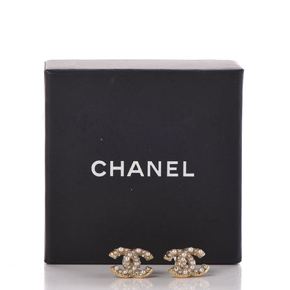 Chanel Metal Pearl CC Earrings Gold 4 of 5
