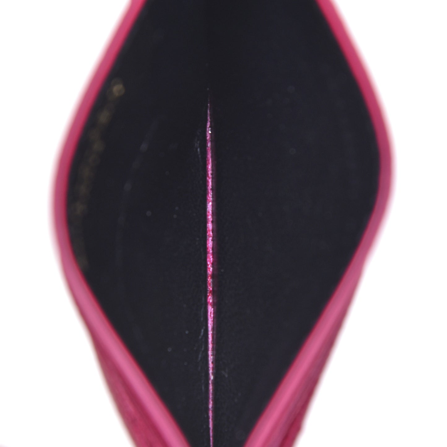 Grain De Poudre Matelasse Chevron Monogram Credit Card Case Fresh Fuxia
