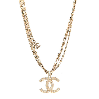 Chanel Crystal CC Multi Strand Chain Necklace Gold 1 of 7