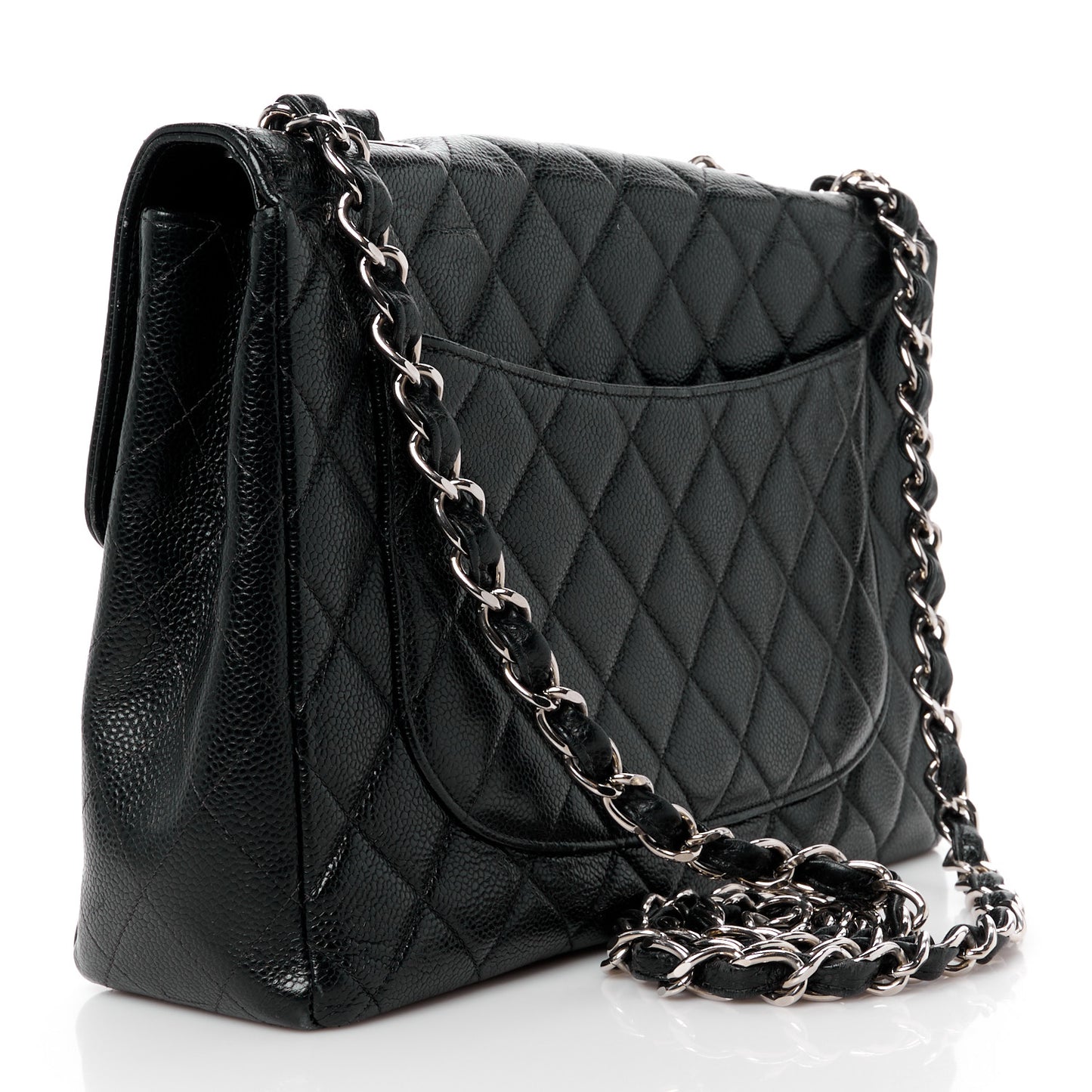 Caviar Jumbo Single Flap Black