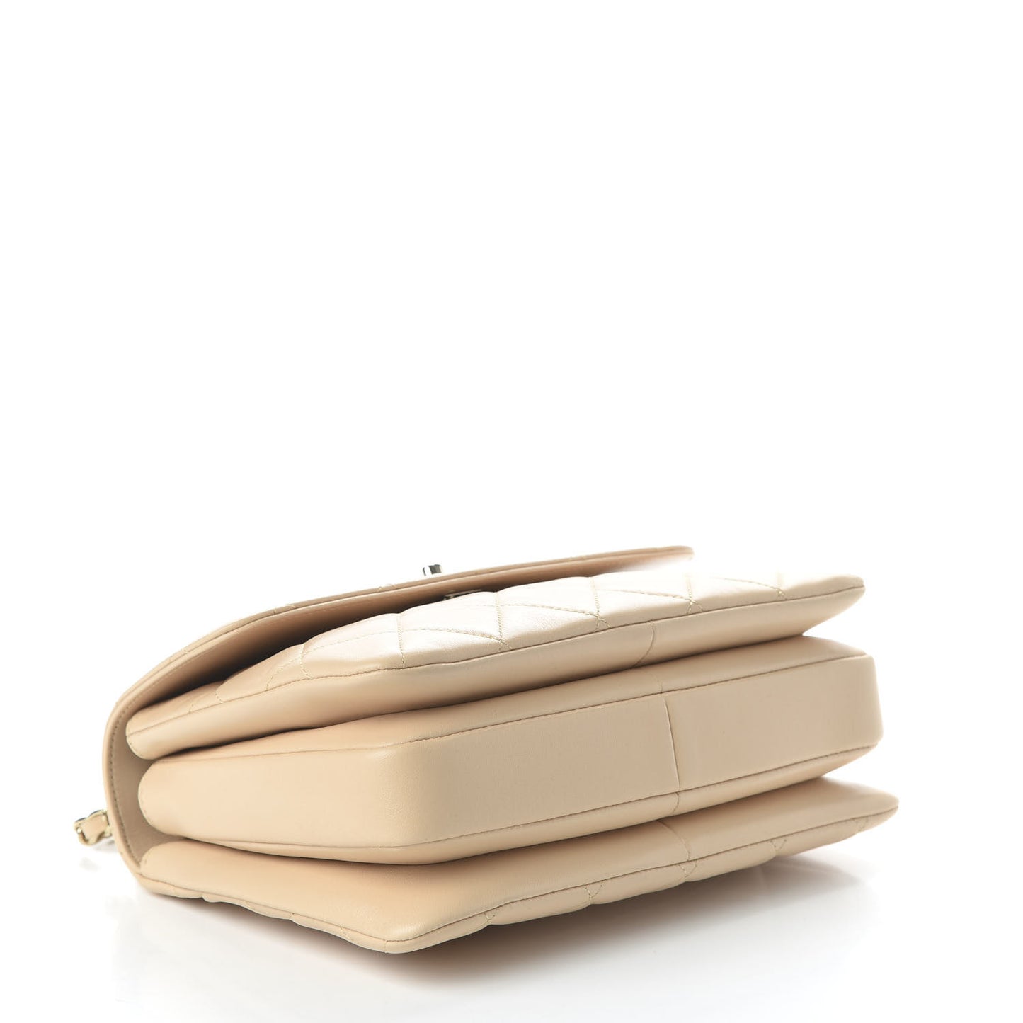 Lambskin Quilted Small Trendy CC Dual Handle Flap Bag Beige