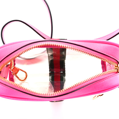 Gucci Vinyl Web Mini Ophidia Transparent Shoulder Bag Fluorescent Fuchsia 5 of 9