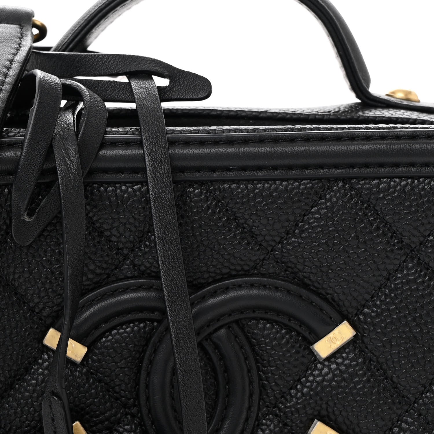 Chanel Caviar Quilted Small CC Filigree Vanity Case Black 9 of 11