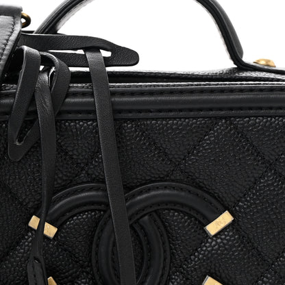 Chanel Caviar Quilted Small CC Filigree Vanity Case Black 9 of 11