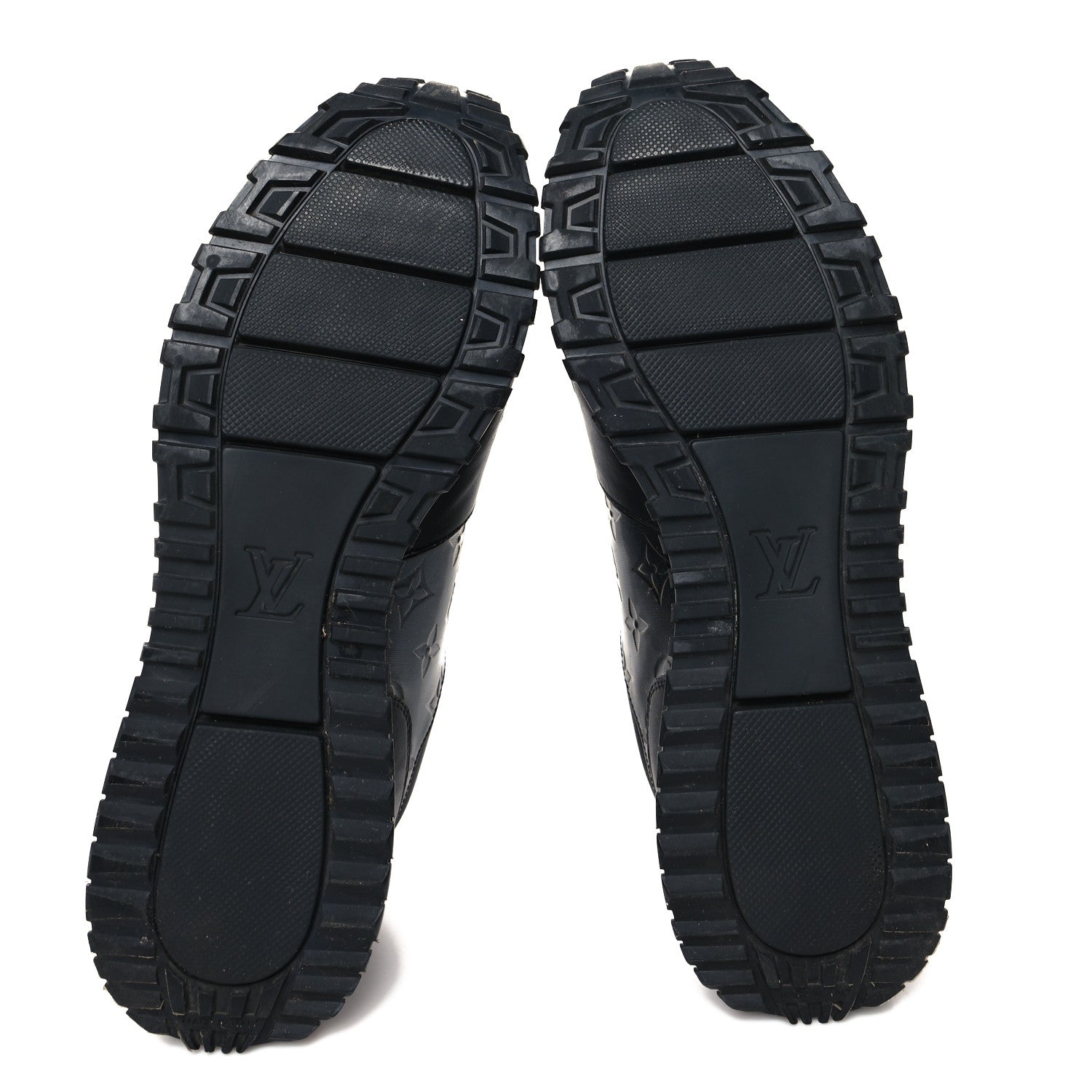 Louis Vuitton Iridescent Textile Monogram Calfskin Mens Run Away Sneakers 9 Black 5 of 8
