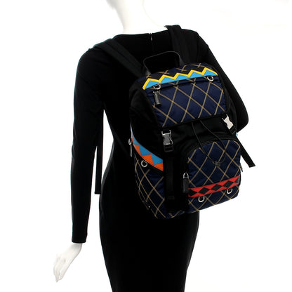 Prada Tessuto Nylon Impunturato Double Buckle Backpack Baltico Black 2 of 8