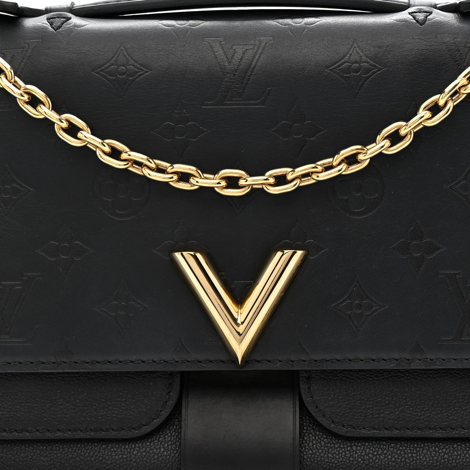 Louis Vuitton Monogram Cuir Plume Ecume Very Chain Bag Black 7 of 12