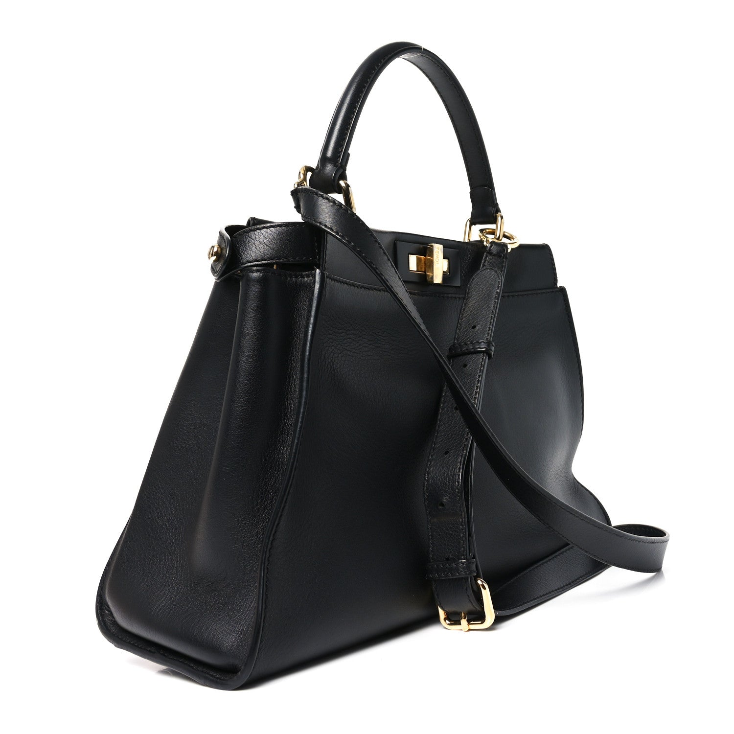 Fendi Calfskin Velvet Fun Fair Medium Peekaboo Iconic Satchel Night Blue Multicolor 2 of 10
