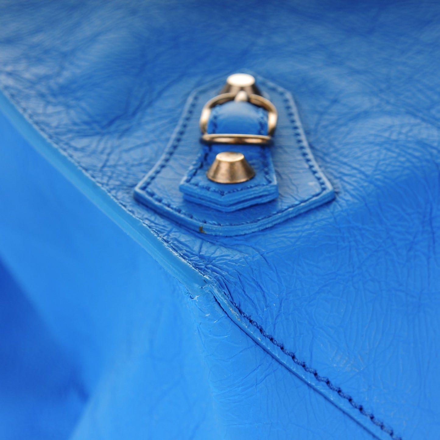 Veau Papier Basket Tote Bleu