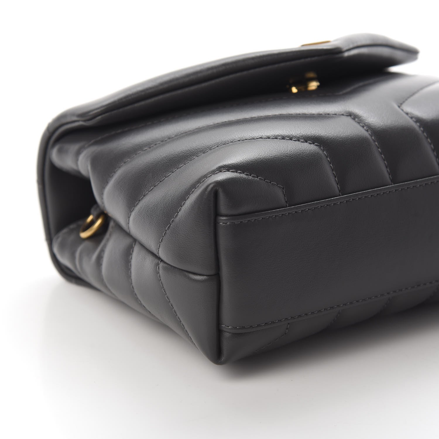 Saint Laurent Calfskin Y Quilted Monogram Toy Loulou Crossbody Bag Storm 7 of 8