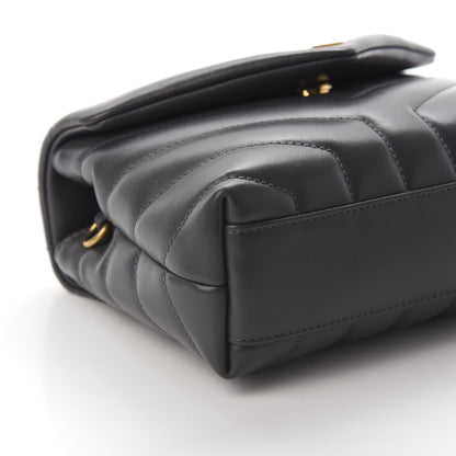 Saint Laurent Calfskin Y Quilted Monogram Toy Loulou Crossbody Bag Storm 7 of 8