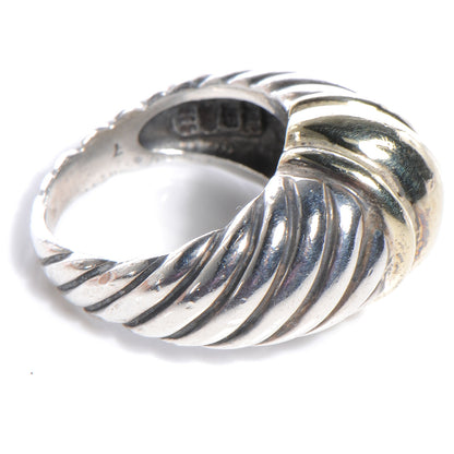 David Yurman Sterling Silver 14K Yellow Gold Cable Station Ring 47 4 3 of 5