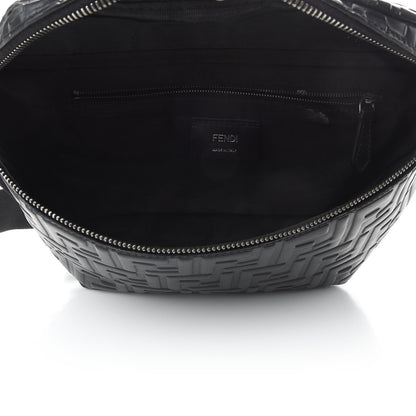 Fendi Vitello Century FF 1974 Embossed Belt Bag Black 7 of 9
