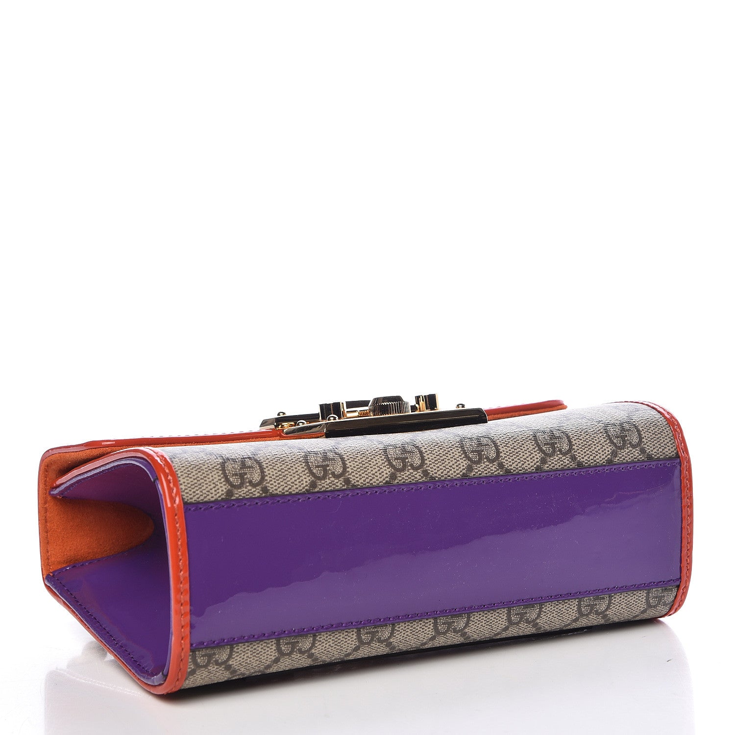 Gucci GG Supreme Monogram Patent Small Padlock Shoulder Bag Multicolor 4 of 12