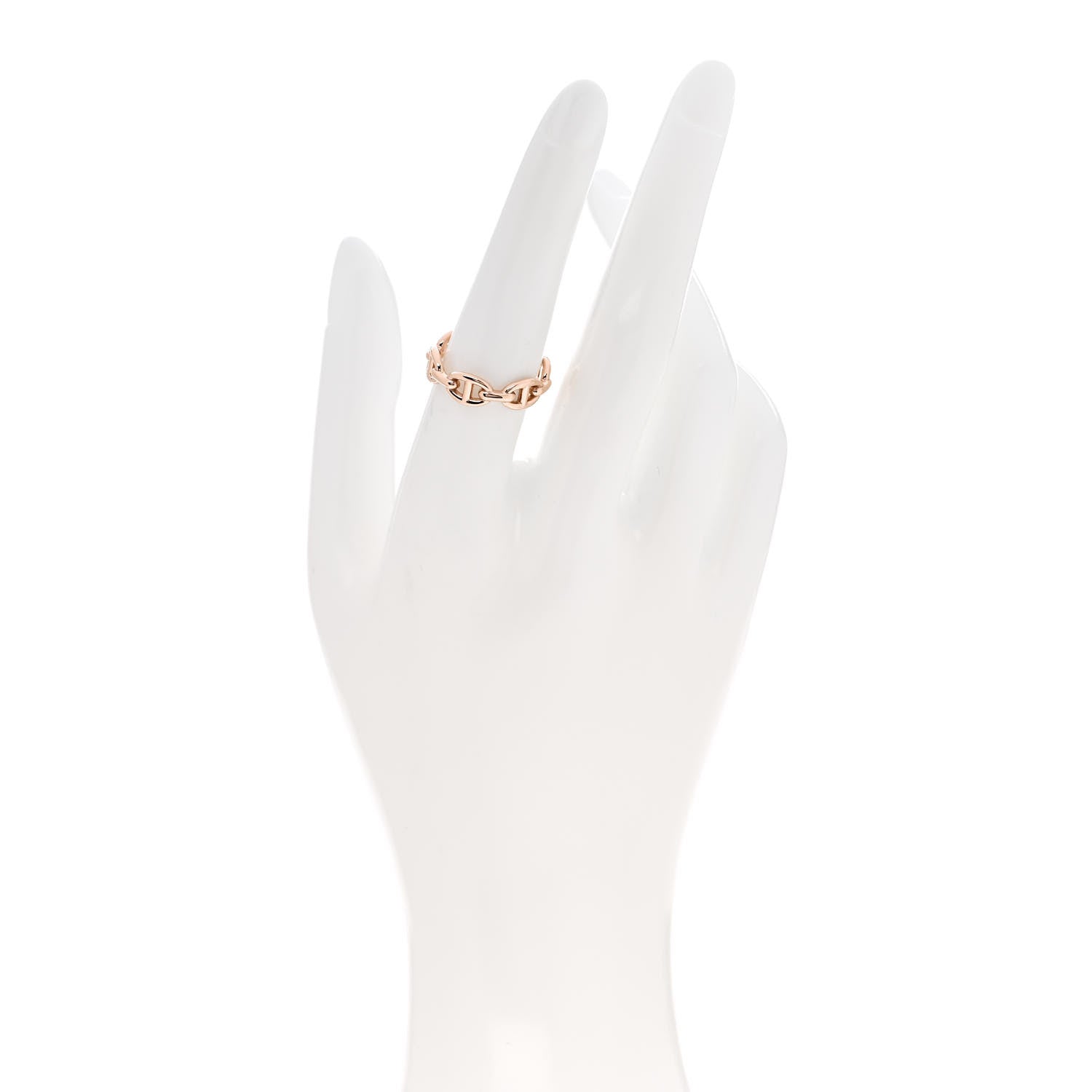 Hermes 18K Rose Gold PM Chaine d'Ancre Enchainee Ring 55 7.25 2 of 7