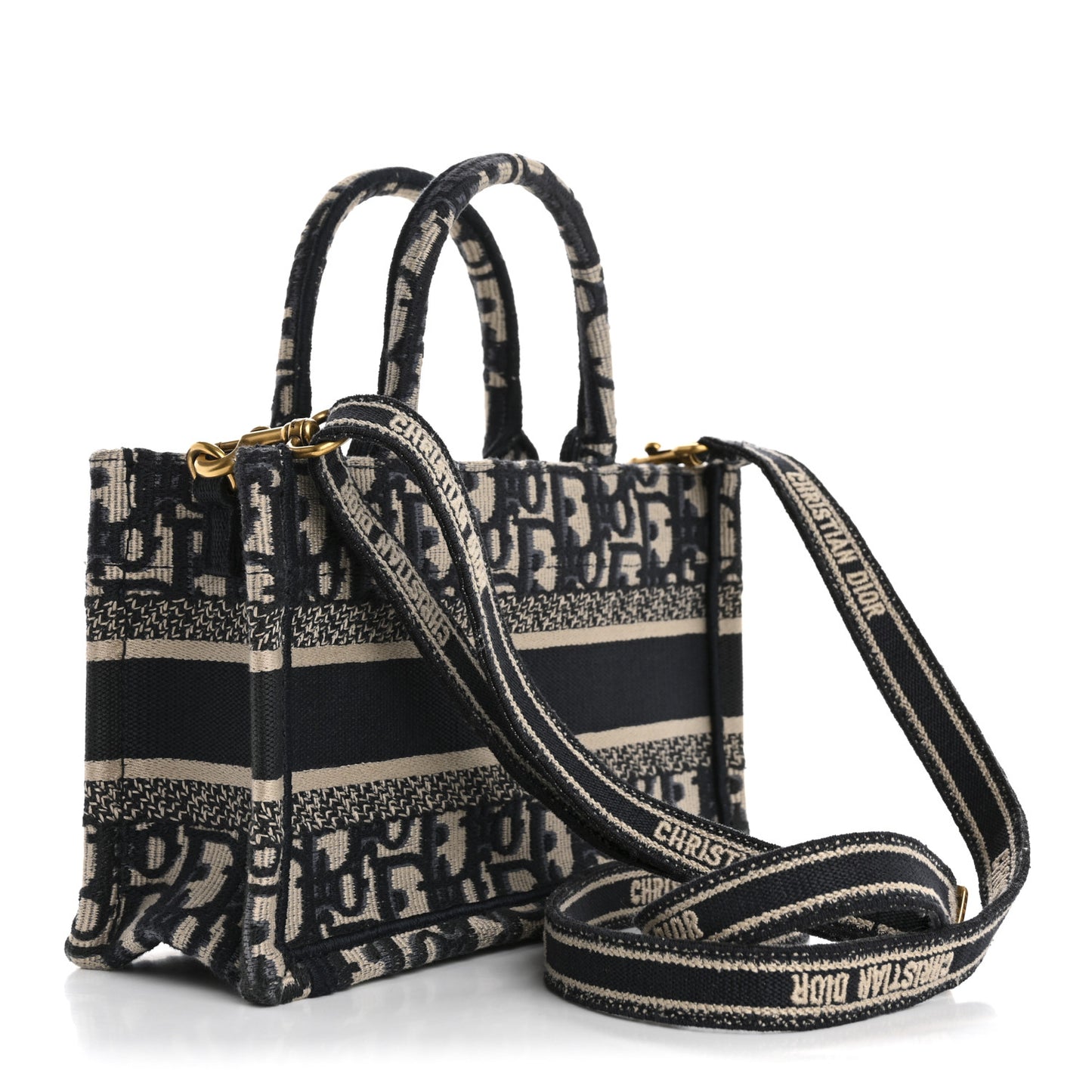 Oblique Mini Book Tote With Strap Blue Multicolor