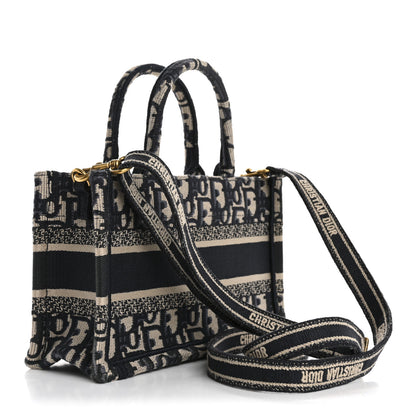 Christian Dior Oblique Mini Book Tote With Strap Blue Multicolor 3 of 14