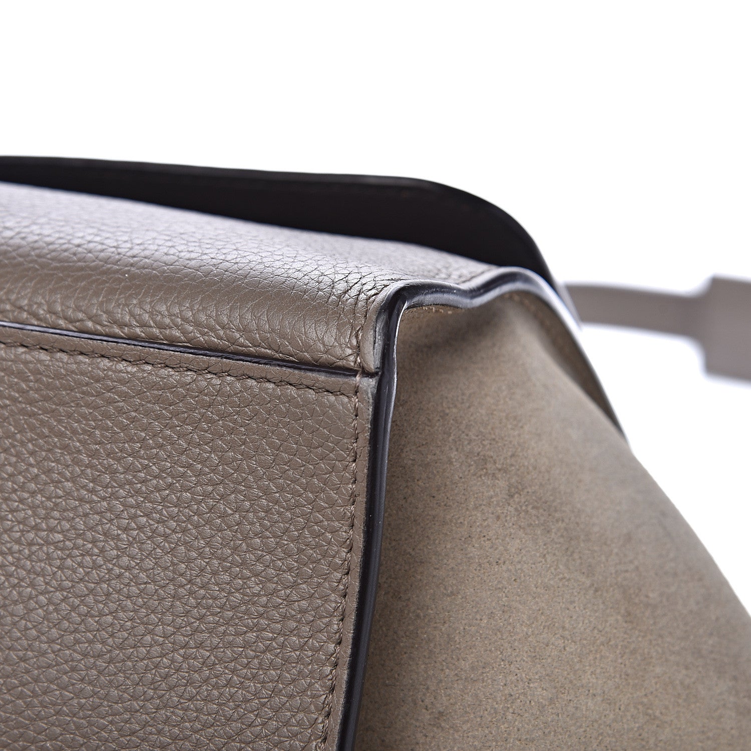 Celine Drummed Calfskin Suede Medium Trapeze Souris 8 of 13
