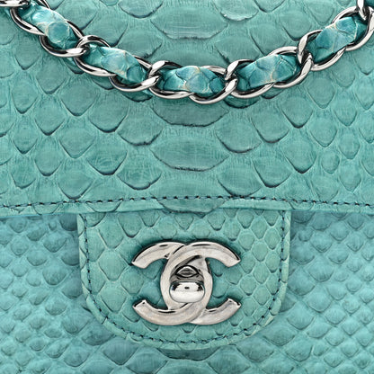 Chanel Snakeskin Mini Rectangular Flap Blue 8 of 10