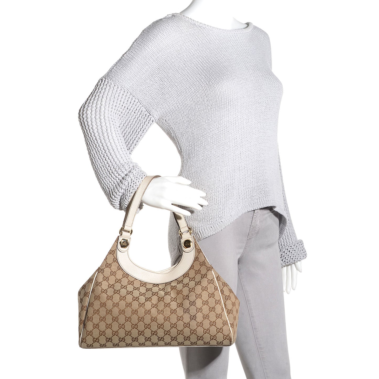 Monogram Charmy Medium Shoulder Bag Off White