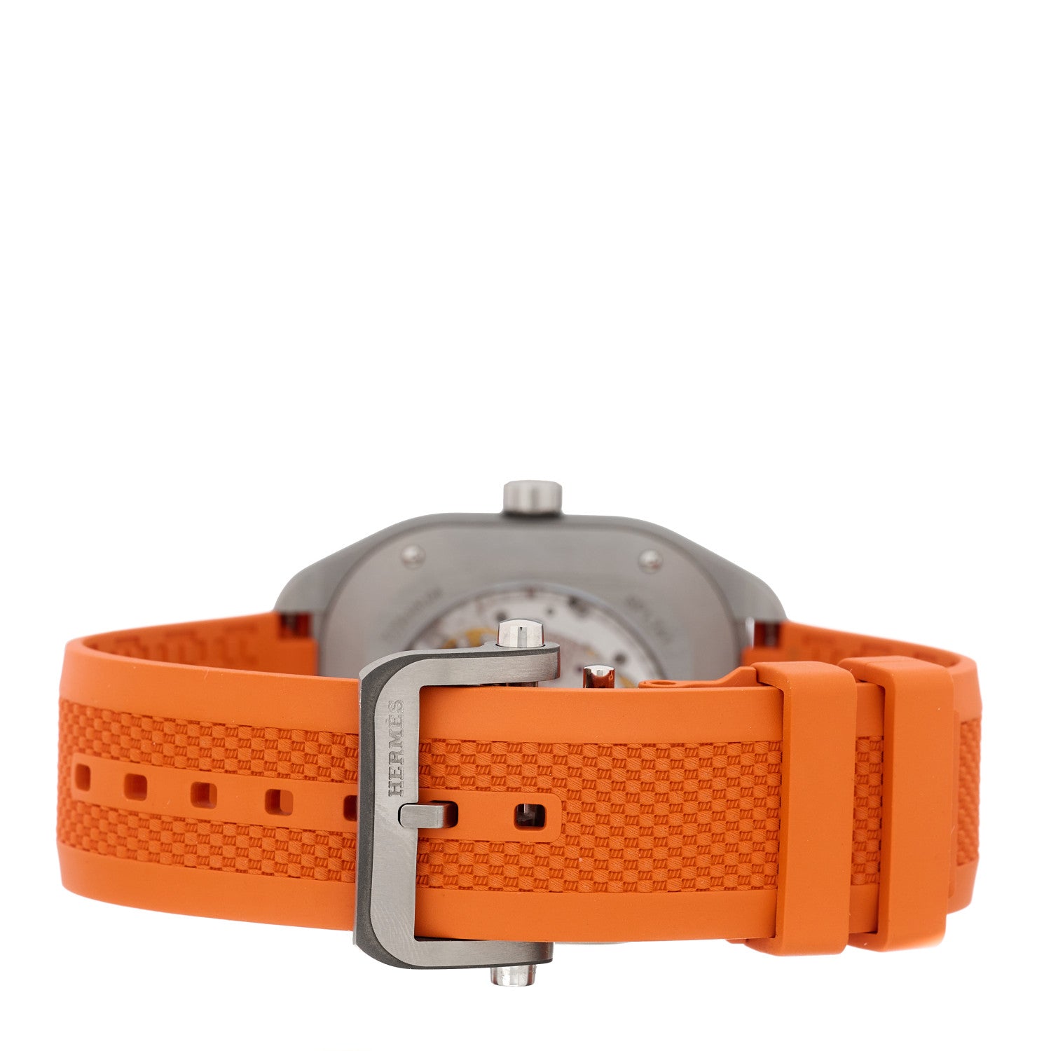 Hermes Titanium Rubber 39mm H08 Automatic Watch Orange 3 of 5