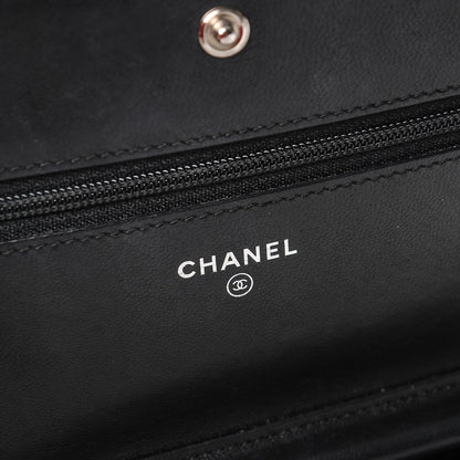 Chanel Lambskin Quilted Boy Wallet On Chain WOC Black 6 of 8