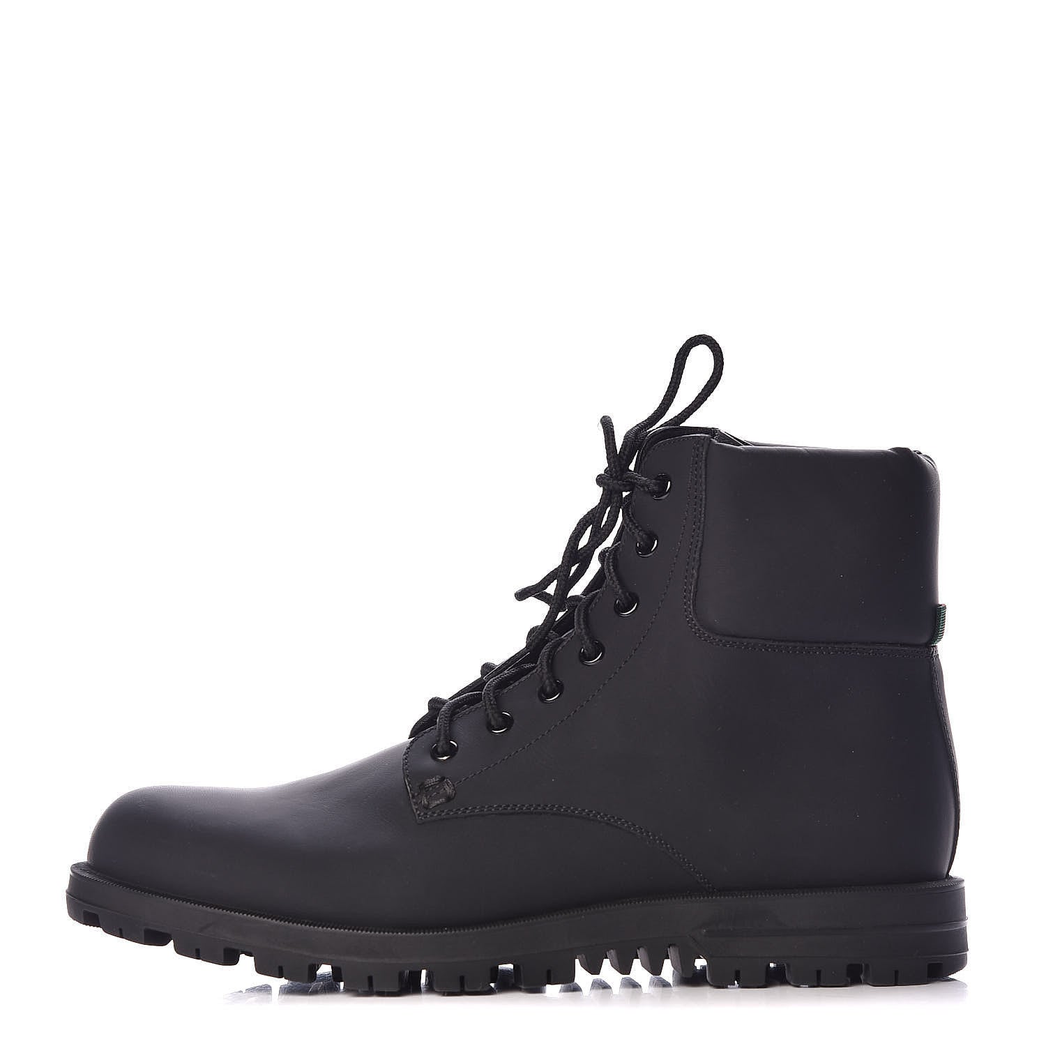 Gucci Rubberized Mens Lace Up Ankle Boots 8 Black 1 of 7