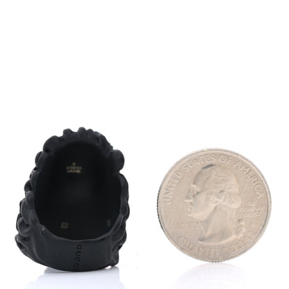 Gucci Glass Pearl Lion Head Ring 7 Black Pink 3 of 7