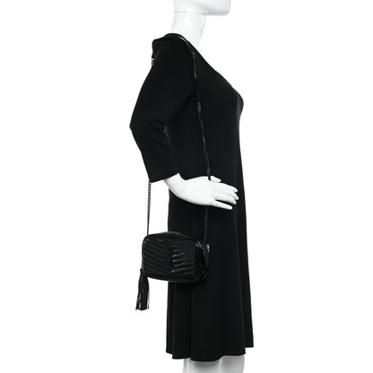 Saint Laurent Patent Calfskin Matelasse Monogram Mini Lou Camera Bag Black 2 of 11
