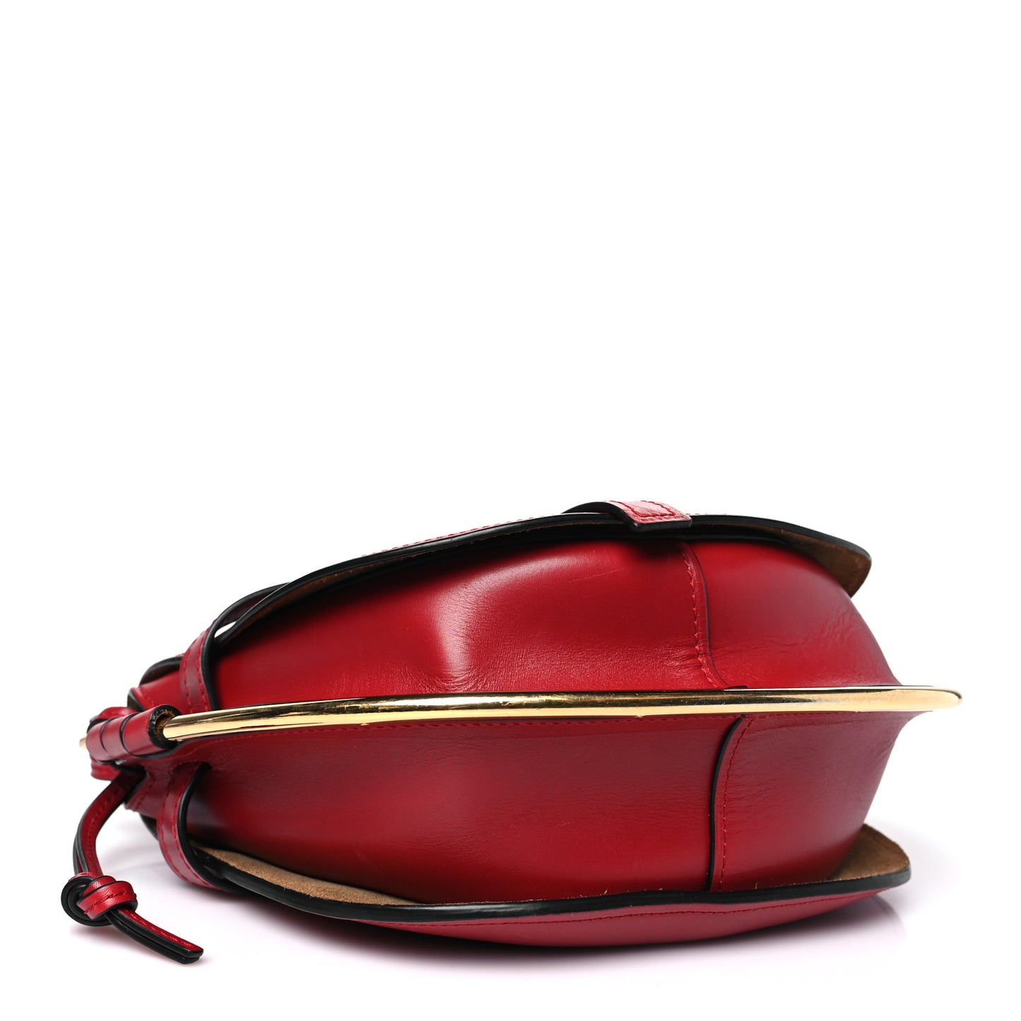 Calfskin Small Metal Gate Crossbody Bag Scarlet