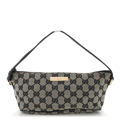 Gucci Monogram Web Boat Pochette Black 1 of 12