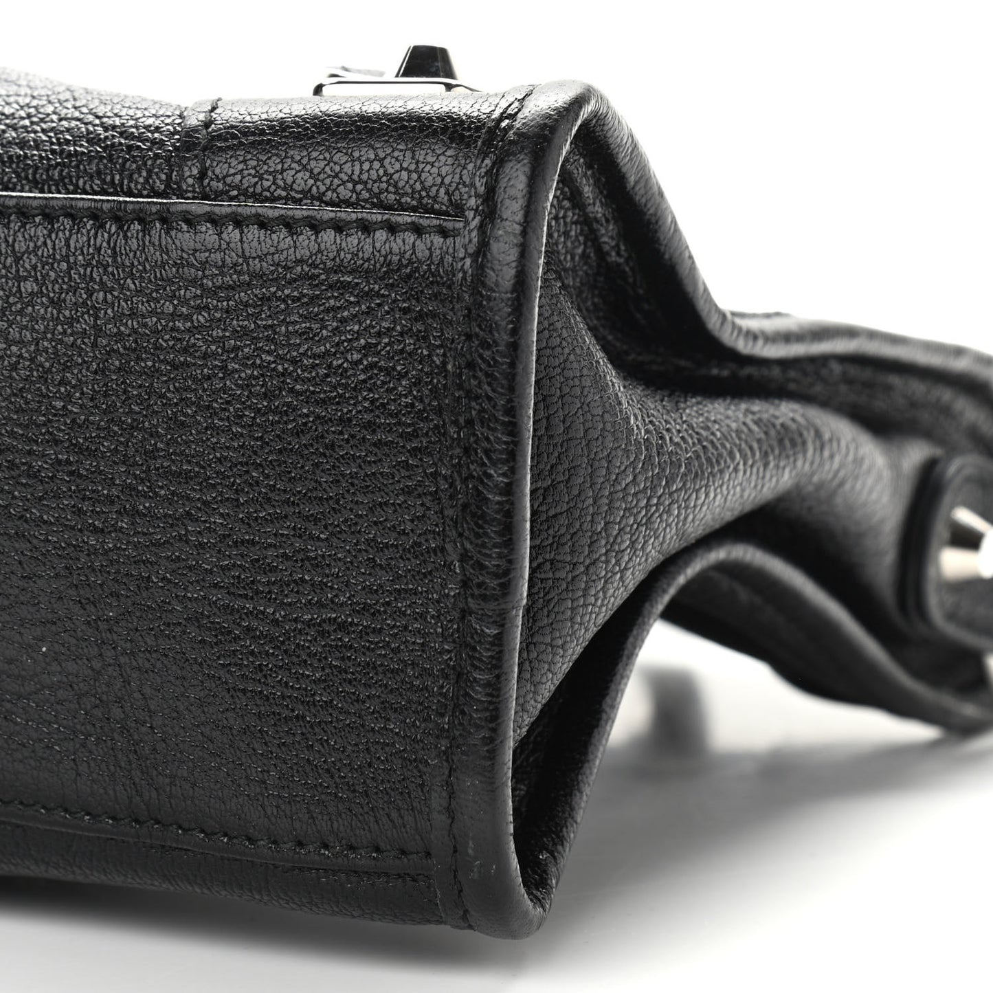 Chevre Silver Metallic Edge Hardware S City Black