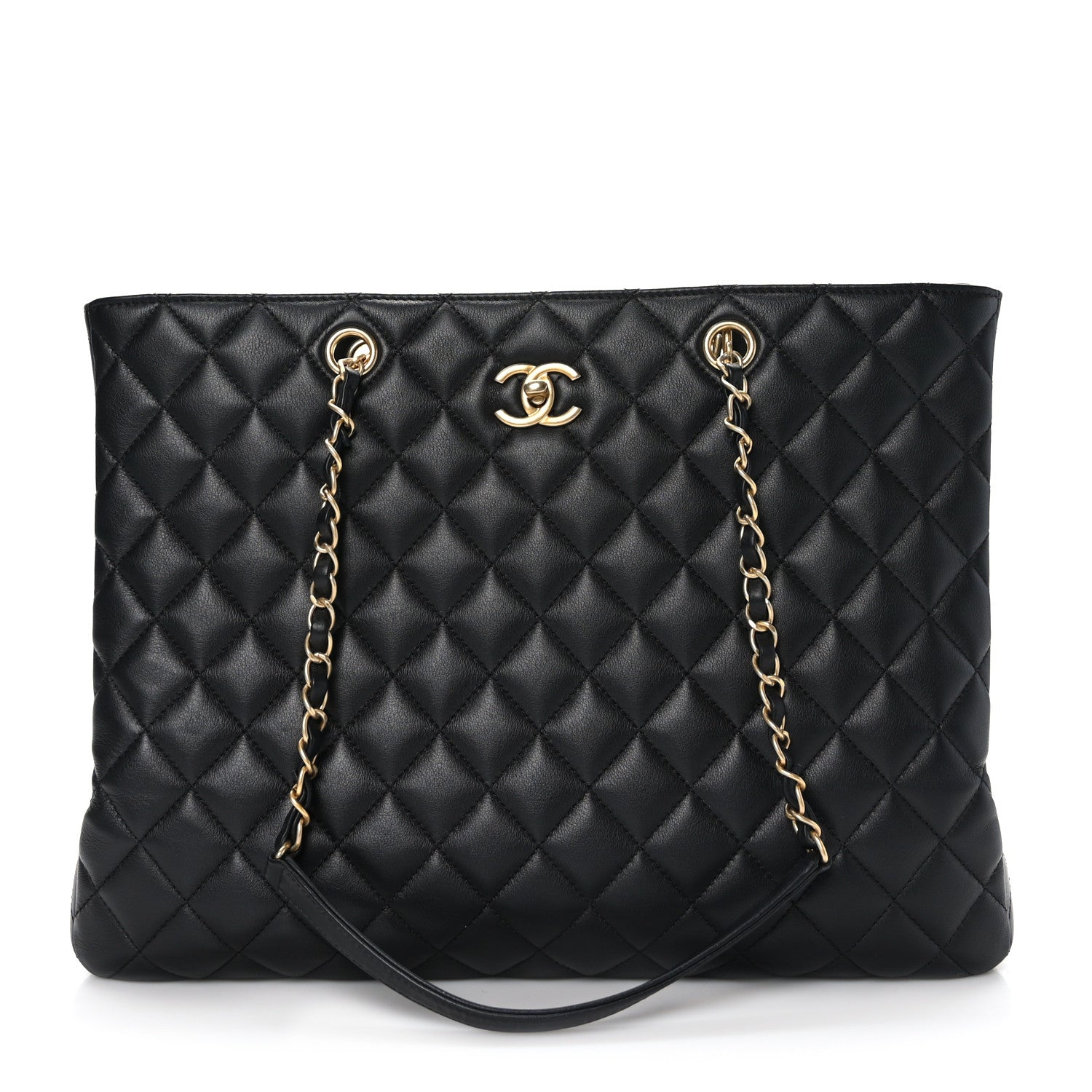 Chanel Calfskin Quilted Large Classic Shopping Tote Black 1 of 9