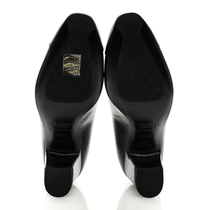 Chanel Lambskin Cap Toe CC Pumps 35.5 Black 5 of 7