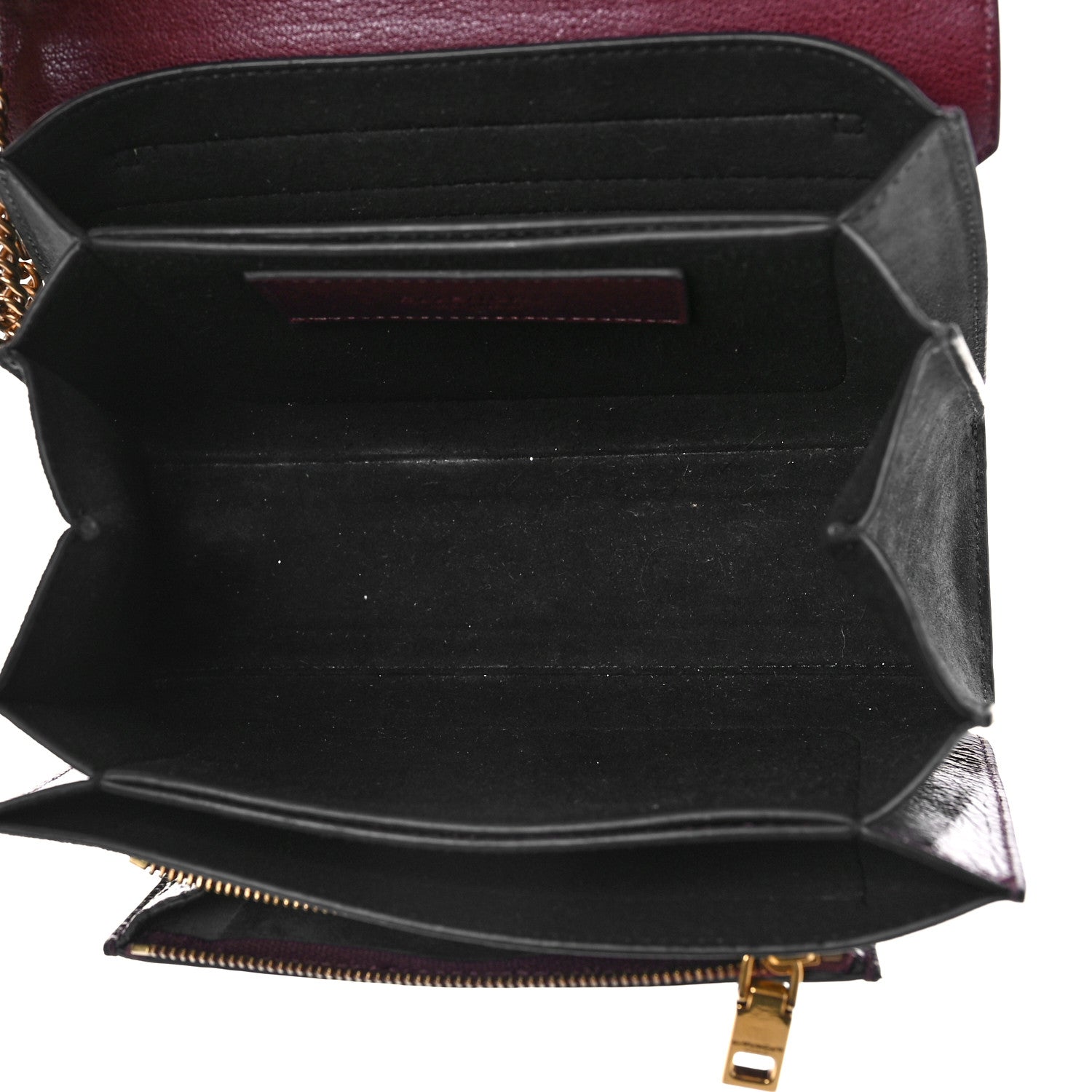 Givenchy Crinkled Patent Deerskin Suede Small GV3 Shoulder Bag Aubergine Graphite 5 of 8