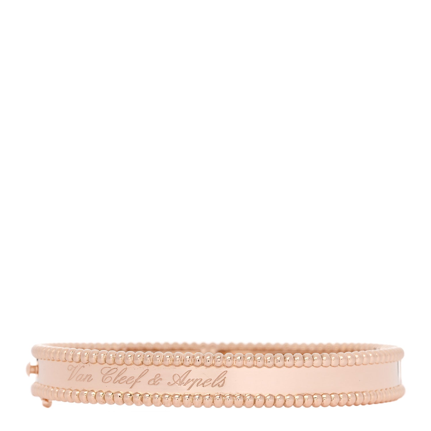 Van Cleef & Arpels 18K Rose Gold Perlee Signature Bangle Bracelet S 2 of 4