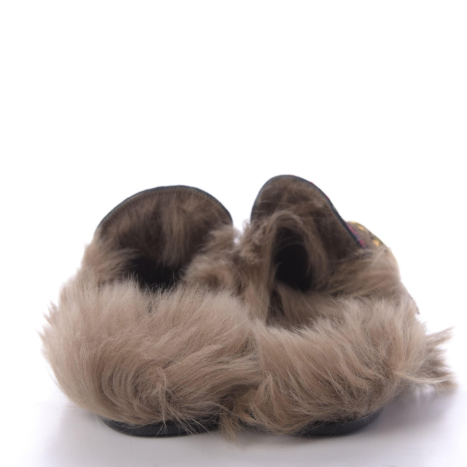Gucci Canvas GG Monogram Diamond Fur Web GG Mens Princetown Slippers 8 Midnight Blue Hibiscus Red 6 of 9