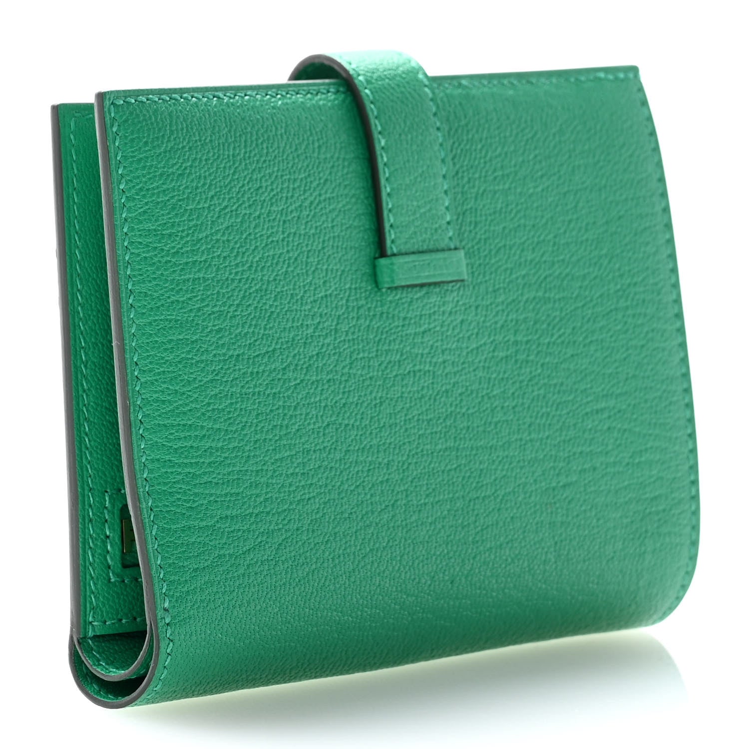 Hermes Chevre Mysore Bearn Compact Wallet Menthe 3 of 9