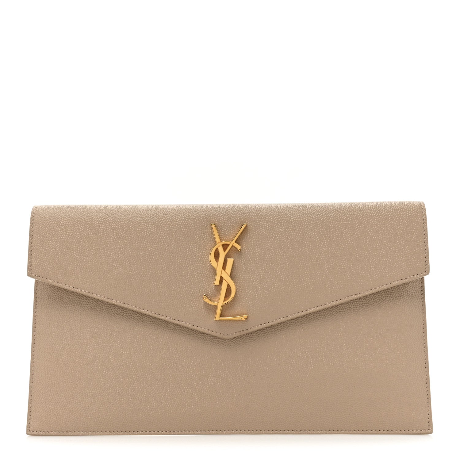 Saint Laurent Grain De Poudre Uptown Pouch Dark Beige 1 of 11