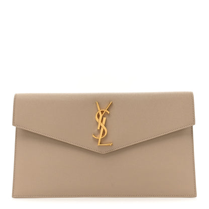 Saint Laurent Grain De Poudre Uptown Pouch Dark Beige 1 of 11