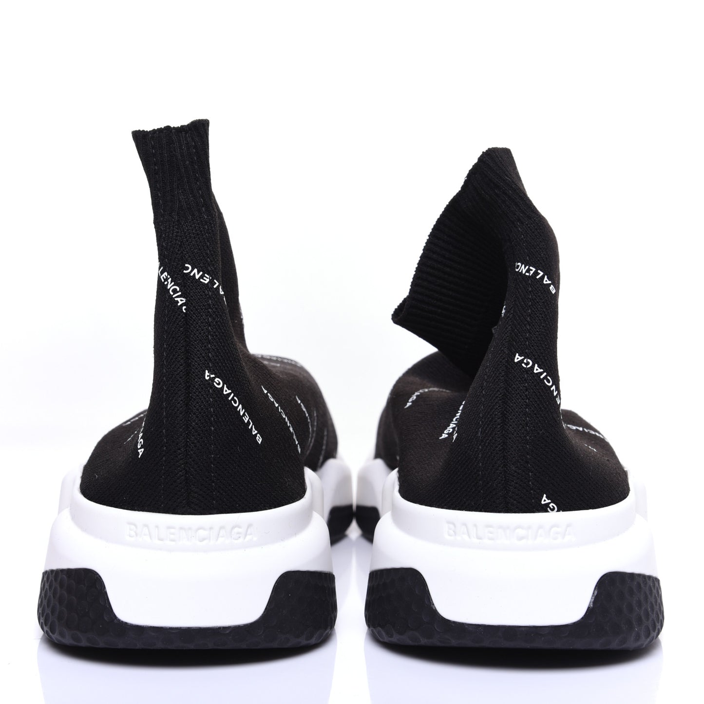 Neoprene Knit Allover Logo Bi-Color Sole Womens Speed Sneakers 41 Black White
