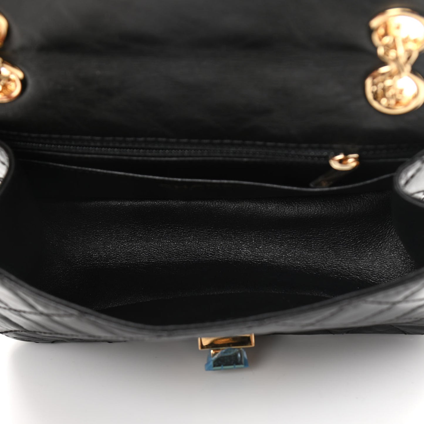 Aged Calfskin Quilted 2.55 Reissue Mini Flap Black