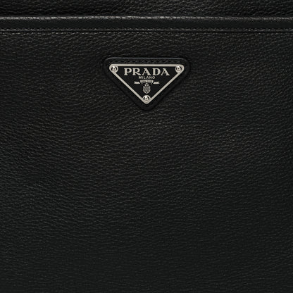 Prada Vitello Daino Flat Messenger Bag Black 8 of 10