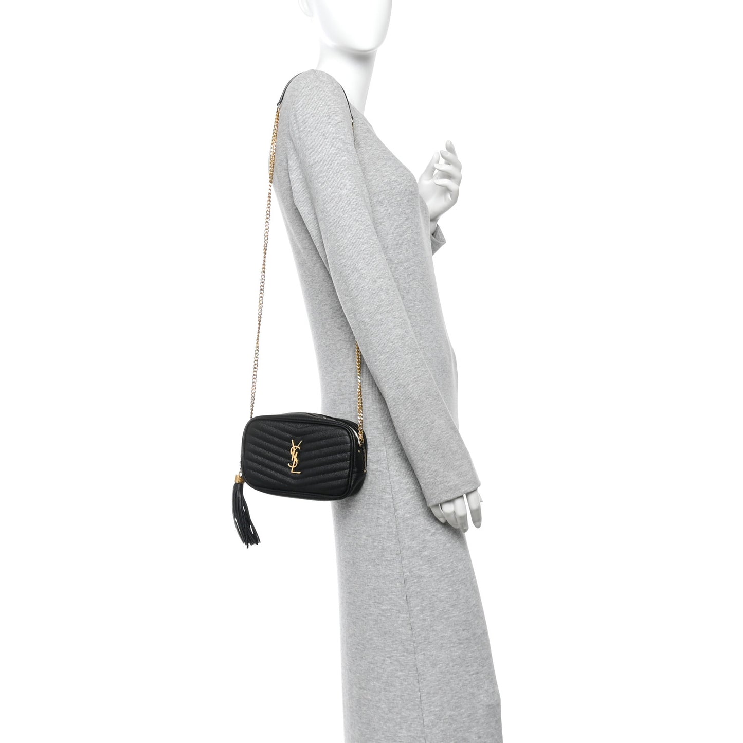Grain De Poudre Matelasse Monogram Mini Lou Camera Bag Black