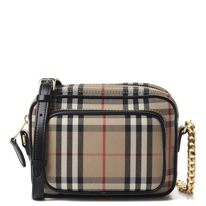 Burberry Calfskin Vintage Check Camera Bag Archive Beige 1 of 9