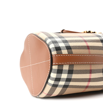 Burberry E-Canvas Vintage Check Mini Drawstring Bucket Bag Briar Brown 10 of 10