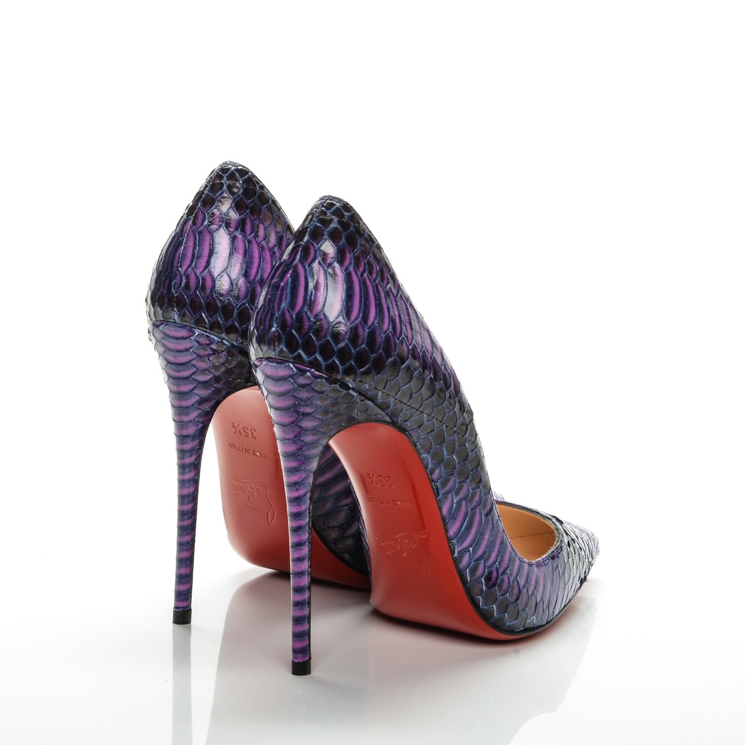 Christian Louboutin Watersnake Rocaille So Kate 120 Pumps 35.5 Violet 4 of 8