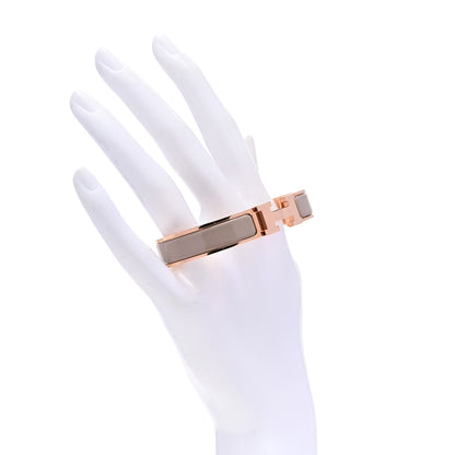 Hermes Enamel Narrow Clic Clac H Bracelet GM Marron Glace 2 of 5